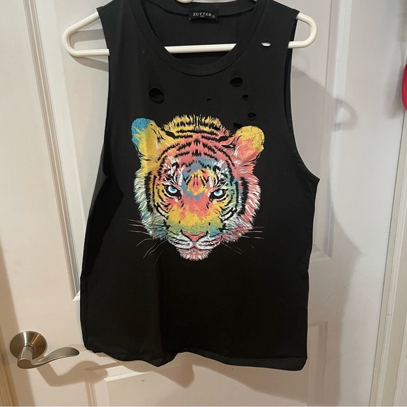 Tiger print muscle tank - Picture 2 of 7